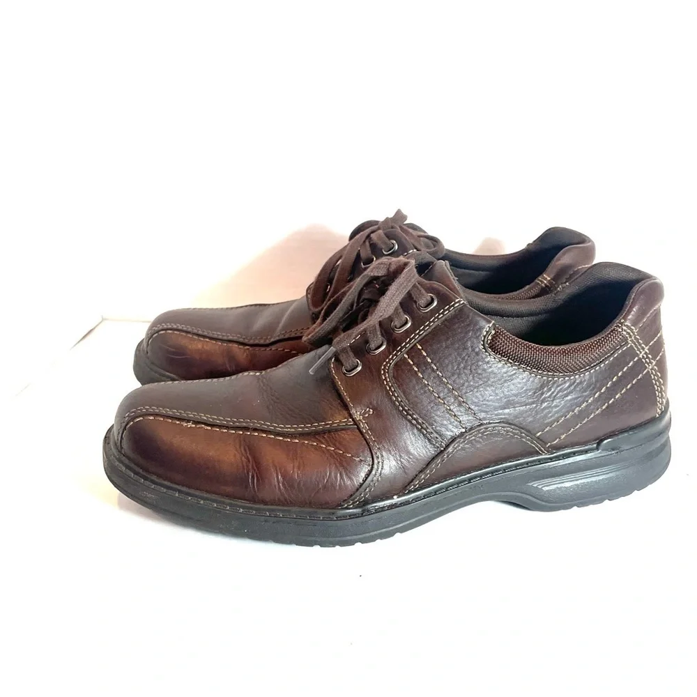 Clarks Sherwin Limit Brown Leather Oxford Timeless Casual Comfort Size 11 Medium